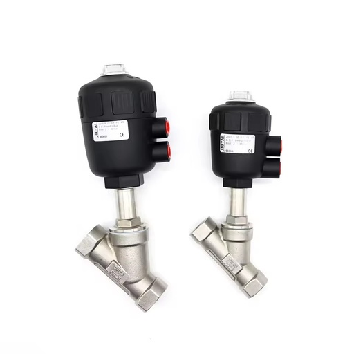 Plastic Flange High Clean Sanitary DN15 304 Stainless Steel Angle Seat Valve with Pneumatic Actuators High Temperature Base