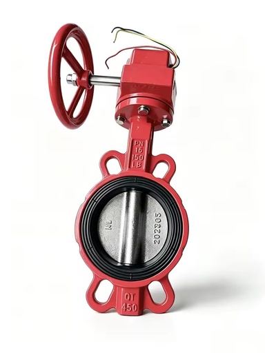 Wafer Signal Butterfly Valve Worm Gear Operated Supervisory Switch Ductile Iron XD371X-16Q PN16 DN50-DN300 for Fire Water