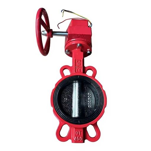 Wafer Signal Butterfly Valve Worm Gear SS304 Disc Supervisory Switch D371X-16Q PN16 DN50-DN300 for Fire Protection