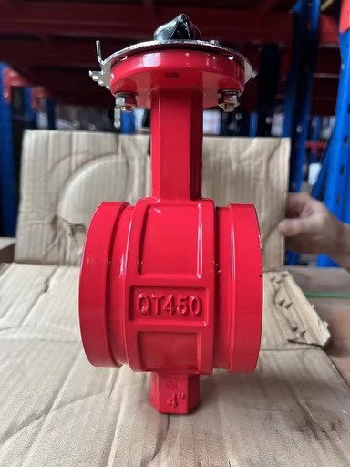 Grooved Butterfly Valve Rubber Lined Body Handle Operated Ductile Iron Soft Seal D81X-16Q PN16 for Fire Protection Water System