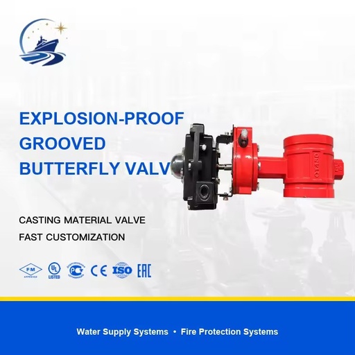 Ductile Cast Iron Grooved Explosion-Proof Butterfly Valve PN16 2 in - 12 in FD981X-16Q for Flow Control