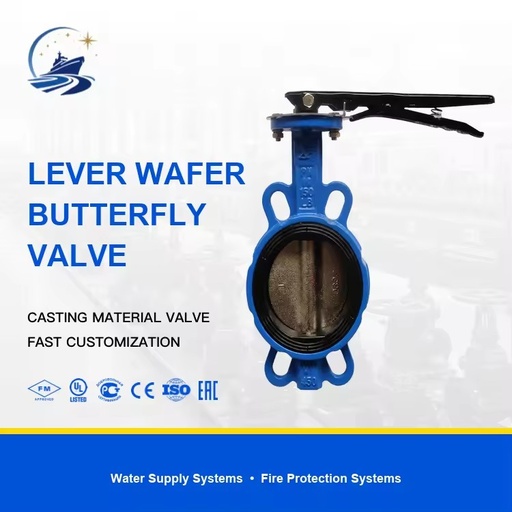 Ductile Cast Iron Wafer Butterfly Valve PN16 2 in - 12 in D71X-16Q for Flow Control