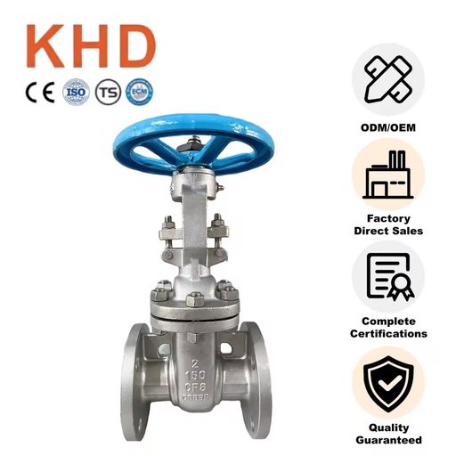 KHD 150LB API Standard Stainless Steel CF8 CF3 CF8M CF3M Rising Stem Wedge Flange Manual Gate Valve