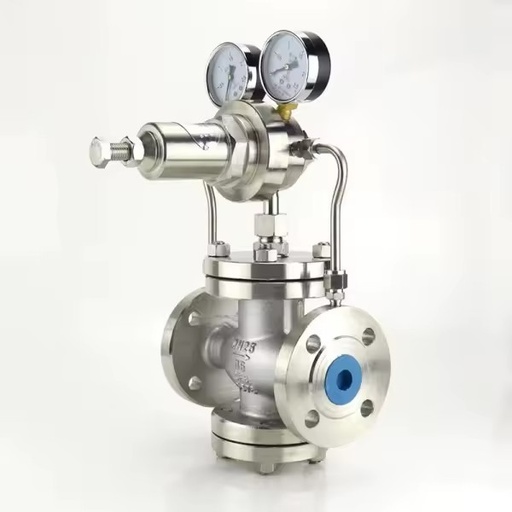 YK43X-16P Manual Stainless Steel Flange Gas Regulator Pilot Piston Diaphragm Nitrogen/Natural Air/Gas for Pressure Reducing