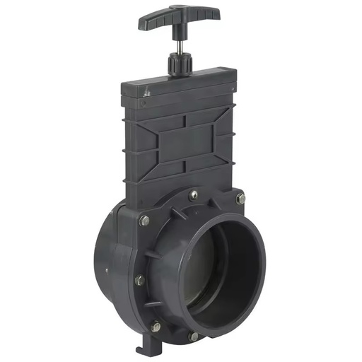 Plastic UPVC Dark Gray Knife Sliding Gate Valve with DIN ANSI JIS Standard
