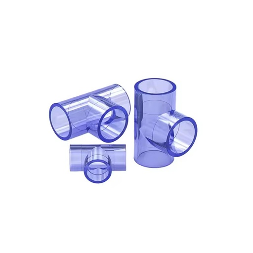 Equal PVC/UPVC Clear Tee Fitting PN16 for Water Supply & Irrigation 1/2"-4" DIN/ANSI Standards