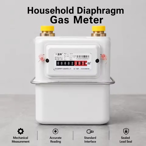 Diaphragm Gas Meter G2.5 Metal Construction 0.025-4.0m/h Measurement Range 1 Year Warranty