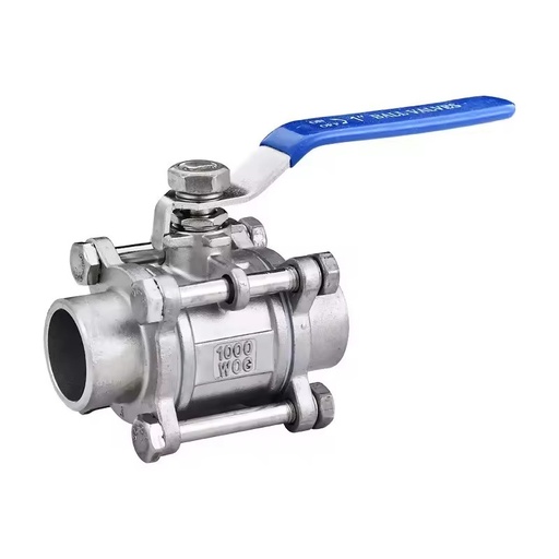 Stainless Steel SS 304 2 Pc 3pc Butt Welded Ball Valve