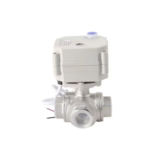 Small Motorized DN15 Three Way Stainless Steel Electric Actuated Ball Valves