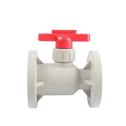 Manual 2-Way Plastic Flanged Ball Valve, UPVC/CPVC/PVDF, PN10-PN16, DN15-DN150