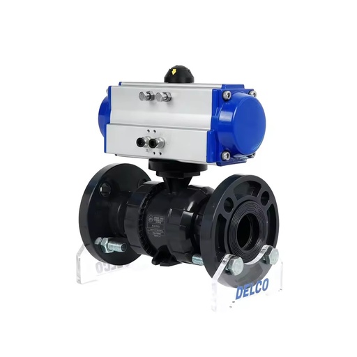 DK66-PVC Pneumatic UPVC Double Union Flange Ball Valve - High Integrity & Serviceable