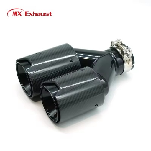 Custom Performance Carbon Fiber Dual Exhaust Tips, 4 Inch (102mm) Outlet Stainless Steel Exhaust Muffler Tail Tips