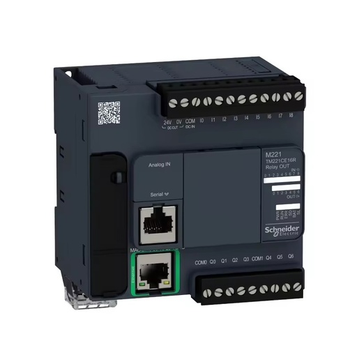Sch-neider TM221CE16R Modicon M221 PLC 9 in 7 Out Relay Ethernet Serial Controller 100-240VAC, Factory Sealed