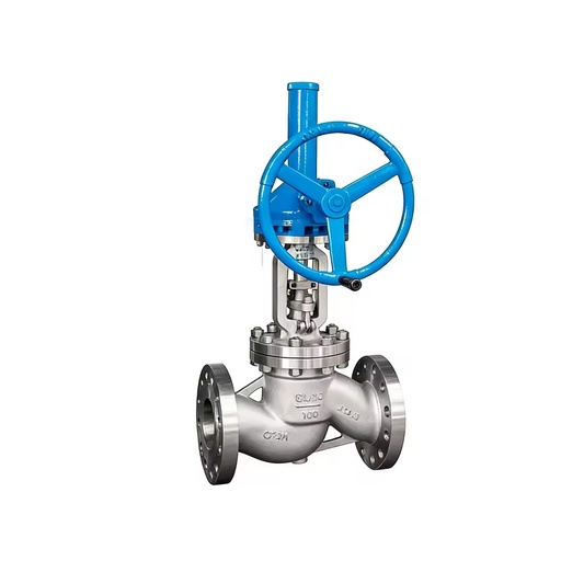 CF8 Material Manual Control Globe Valve Bellow Seal PN16 PN25 Flange Type OEM Hot Oil High Temperature Steam Water Application
