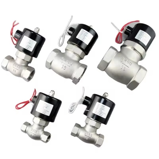 24V 180 Degree Steam Valve Solenoid Stainless Steel 1/2'' 1'' Oil Hot Water Stainless Steel Brass