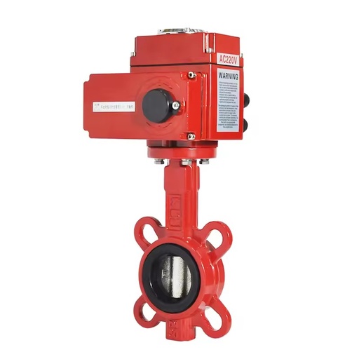 DN150 DN200 Wafer Type Cast Iron Ductile Iron Plate Electric Motorized Butterfly Valve RS485 EPDM Rubber Seal