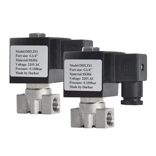 1/4in Stainless Steel Brass High-pressure Water Valve, air Valve, 100kg 15Mpa Micro Solenoid Valve