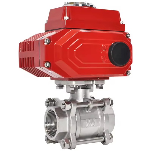 Three Pieces High Temperature Threaded Stainless Steel 304 316 Electric Control Ball Valve DN50 DN80 DN100