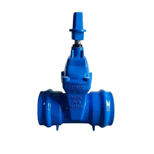 High Quality DIN PN10/PN16 DN125 GGG50/QT450 Socket End Non Rising Stem Resilient Seated Grooved Gate Valve