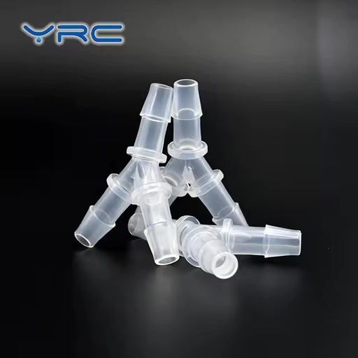 Mini Air Hose Barb Y Branch 3 Way Connector 1/4" Transparent PP/PVDF/PA66 Plastic Pipe Fitting
