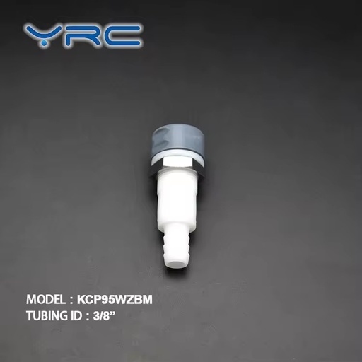 YRC Factory 3/8" Female Quick Disconnect Couplings Fittings 9.5mm Tubing ID Plastic Tube 60psi Pressure Brass Chrome-Plated Nut