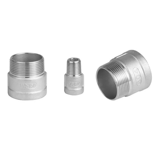 (OEM ODM) Stainless Steel Threaded Coupling Socket 2 End Female Straight Pipe Coupler Adapter for Water Gas Fire Fighting Pipe
