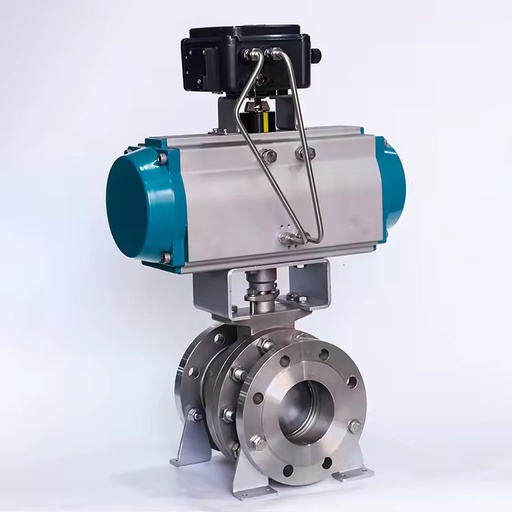 DN100 Stainless Steel Ball Valve Equipped with Pneumatic Actuator and Positioner Flanged Safety Valve Wholesale