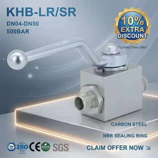 High-Pressure 2-Way Hydraulic Ball Valve in Carbon Steel M22*1.5 of Male Thread