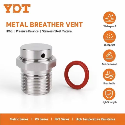 M12 304 Stainless Steel Waterproof Air Vent Plug, Metal Exhaust Vent Valve for Light Motor Industrial Equipment Hardware