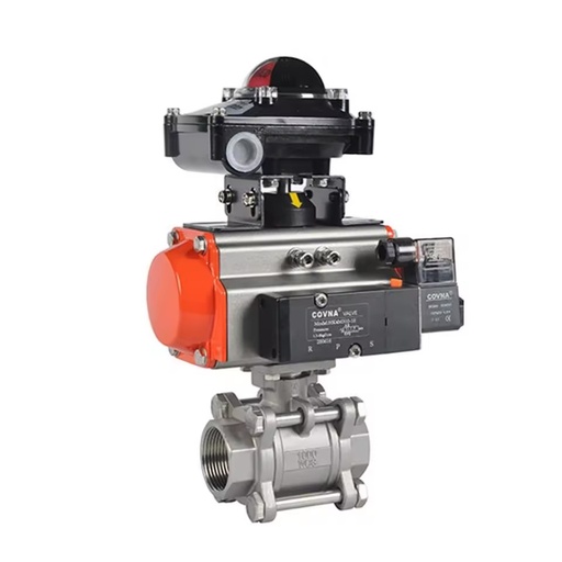 2 Way 3 PCS 1000 WOG 304 Stainless Steel Air Control Ball Valve Pneumatic Actuated Ball Valve with Limit Switch