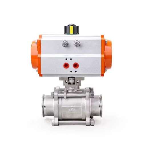 DQ Pneumatic threaded ball valve, stainless steel sanitary quick-installation three-piece type pneumatic ball valve