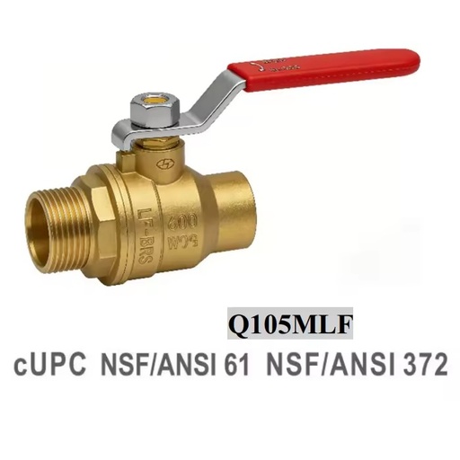 NSF Certified Factory Wholesale Full Port Lead Free Brass Ball Valve with Sweat and Male Thread Connection