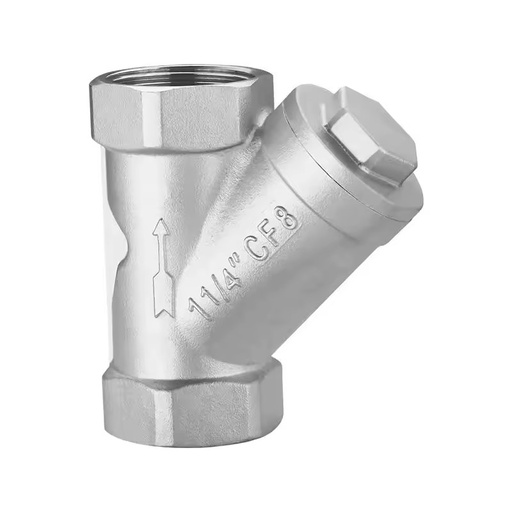 Industrial Standard Type Stainless Steel SS Screw End Metal Water Gas Pipe Filter Valve Dn32 Y Strainer
