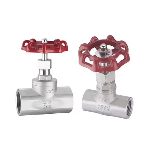 DN15 Screw End Stainless Steel Pressure Water Steam Gas Manual Control Oil Pipe Fitting Globe Valve
