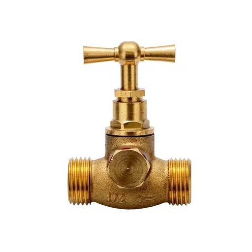 Brass Chrome Stop Valve Brass Male Threaded Both Ends 1/2" 3/4" 1" Water Fitting Shut-off Valve Suitable for Water Oil and Gas
