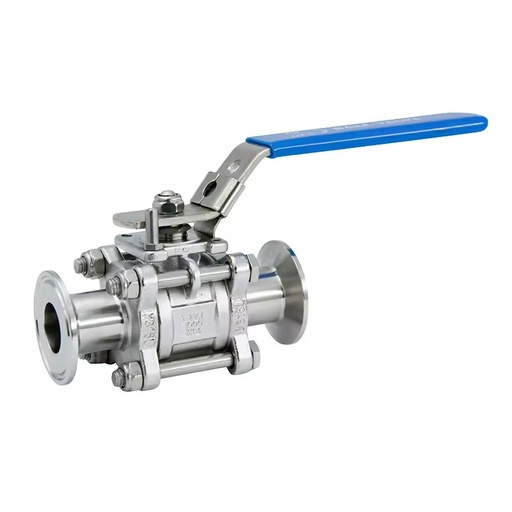 Stainless Steel Sanitary Non Retention 3 Pc Manual Ball Valve 200 psi NPT ISO/DIN Compatible OEM Sanying SYBV-1106 FPM Water