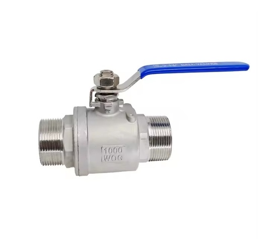 304 Stainless Steel 2-Piece Ball Valve Female Thread DN15 Water Pipe Shut-off Valve