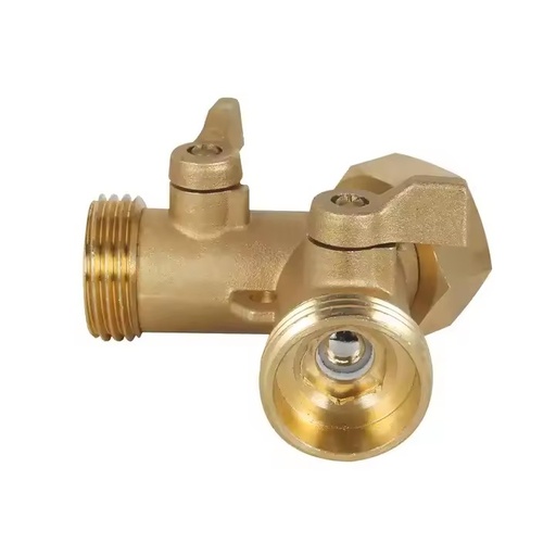 Garden Y Shaped Heavy Duty Brass Water Hose Splitter Connector for Irrigation