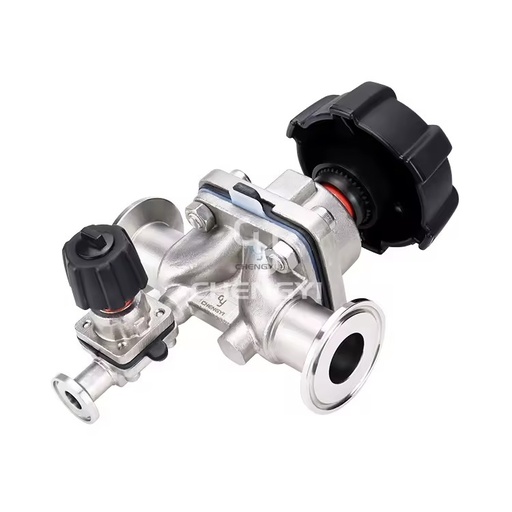 Stainless Steel Sanitary Aseptic Manual Combined Block Diaphragm Valve with Bypass Valve DN25-DN10