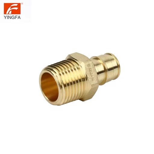 Lead Free Brass PEX Straight Fitting Male Thread NPT to PEX F1960 Expansion Crimp Adapter for PEX Pipe Systems