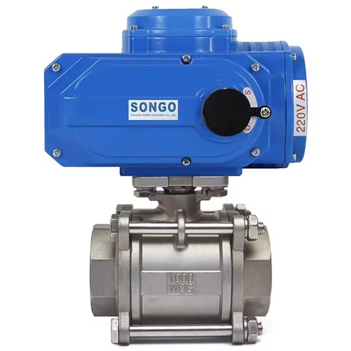 On/off Type DN80 3 Inch 2-way 24v 3 PCS CF8M 220V Female Threaded Stainless Steel Motorized Electronic 2 Way Valve for Water