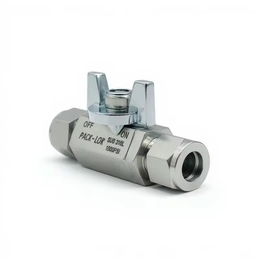 Factory Direct Sales SS316 1/4 Hex Ball Valve with Butterfly Handle for Instrumentation & Automation Control, Water & Air