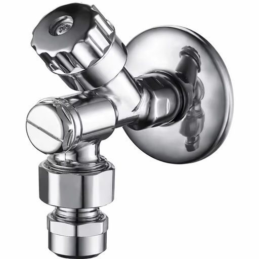 Screw Brass Ball Angle Valve with Rosette European Standard Shut-Off Valve for Plumbing, CE Certified