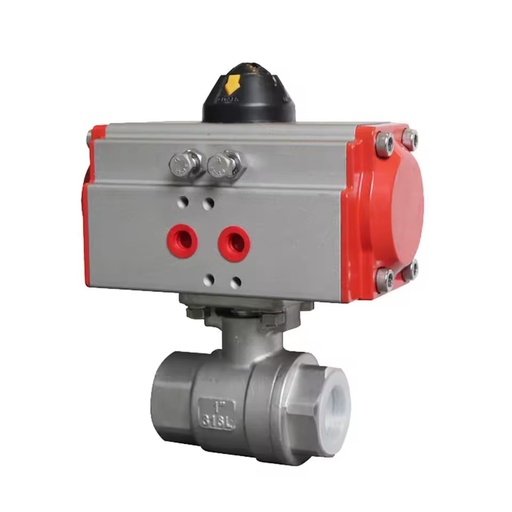 DN15 1/2 Inch 2 Way Female Thread 316 Stainless Steel Double Acting Pneumatic Actuator Ball Valve