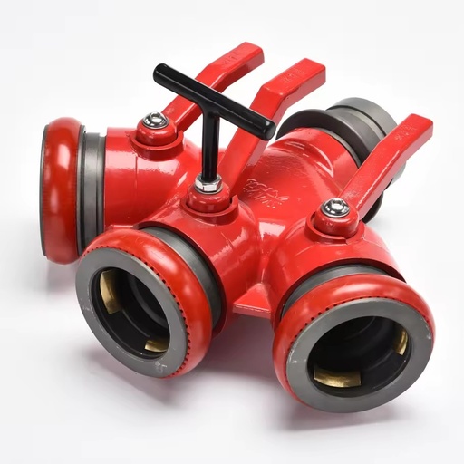 Best Quality Aluminum Alloy Three Way Dividing Breeching Hose Splitter Ball Valve butterfly Gate Valve for Fire Fighting