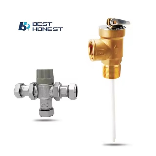 B&H Water Heater NPT 3/4 Inch Brass T&P Relief Valve Safety Valve High Low Temperature Water Application