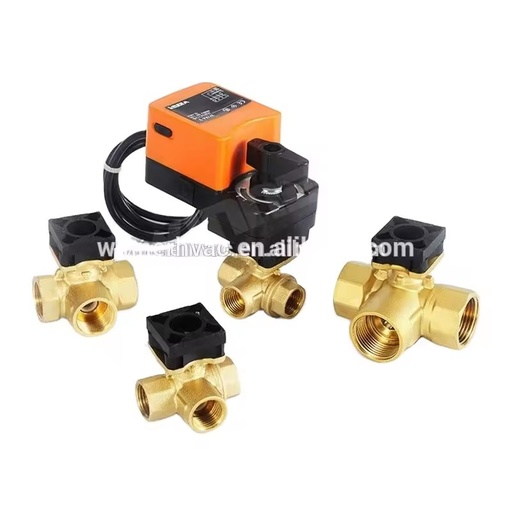 Heat Pump Heater Manual Operation AC220V 2 Way Motorized Ball Valve 3 Way Water Valve