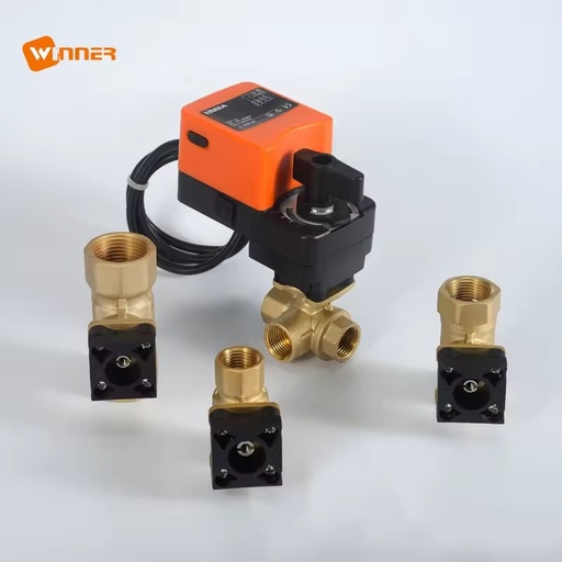 Winvall Water Treatment 24VAC/DC 2 Way/3 Way Manual Operated Electric Actuator 2'' DN50 Motorized Brass Valves