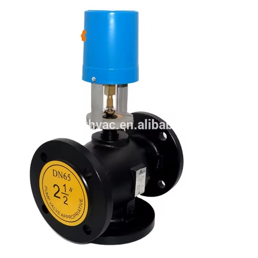 Winvall Air Conditioning 0-10V 3 Way Electric Flange Valve DN65 DN80 Motorized Actuated Control Seat Valve Globe Valve