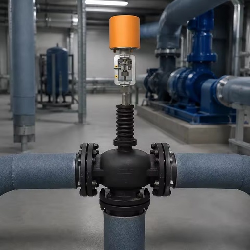 Electric Three Way Diverting Valve Bellows Stem Seal Flanged Automatic Pipeline Flow Distribution OEM Brand